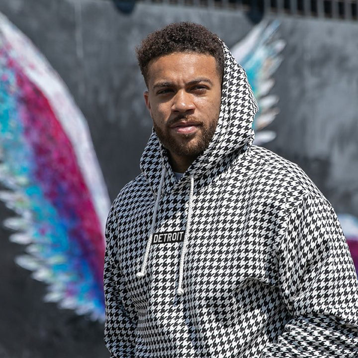 Ink Detroit Premium Heavyweight Hoodie - Houndstooth
