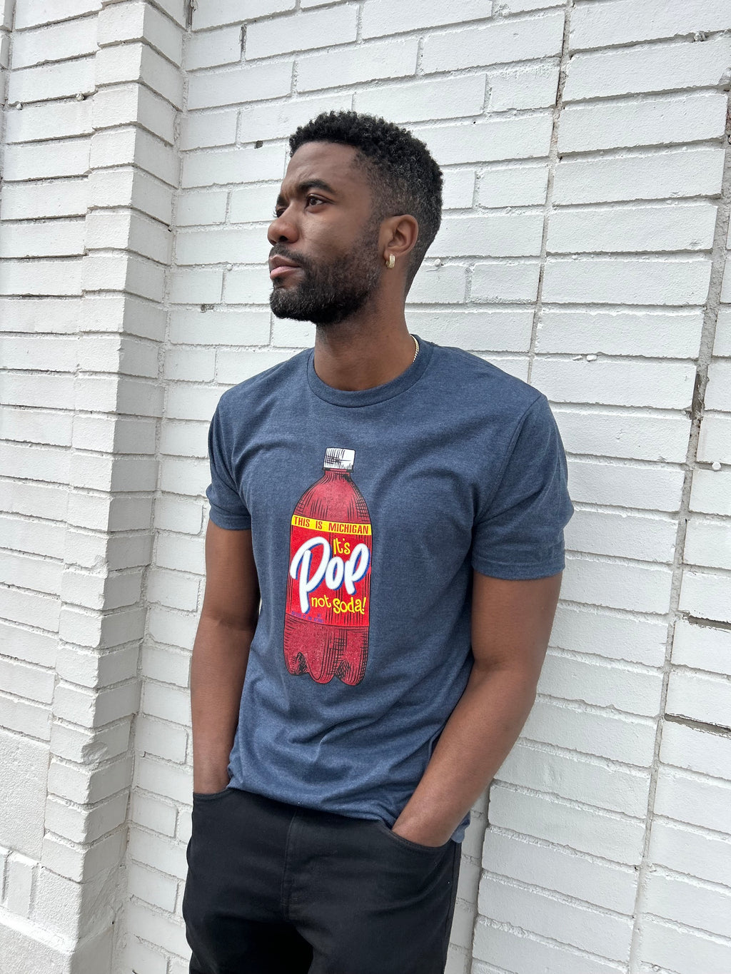 Ink Detroit - Pop not Soda Tri Blend T-Shirt - Navy - Ink Detroit