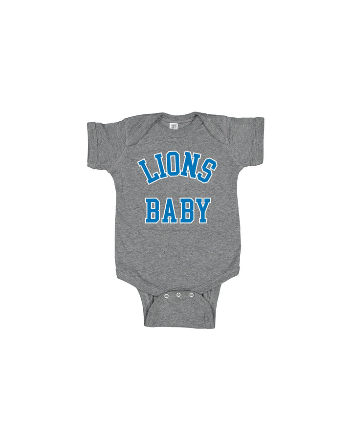 Ink Detroit - Lions Baby Onesie - Heather Grey