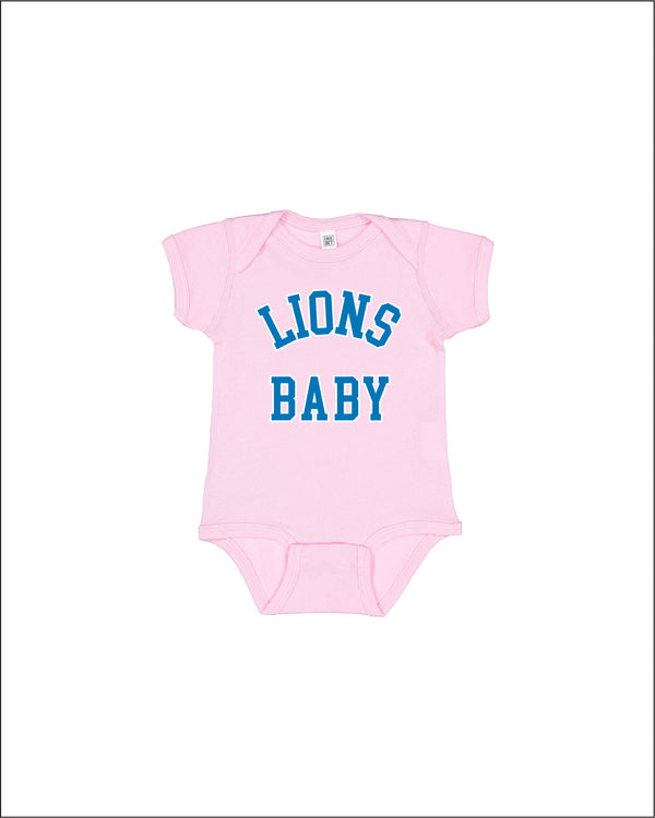 Ink Detroit - Lions Baby Onesie - Pink