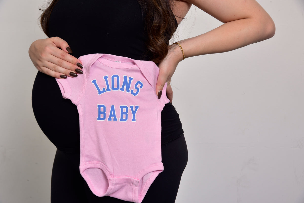 Ink Detroit - Lions Baby Onesie - Pink - Ink Detroit