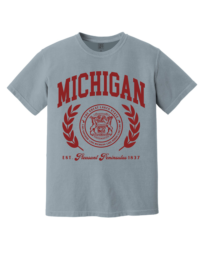 Ink Detroit - MICHIGAN Premium Tourist T-Shirt - Granite