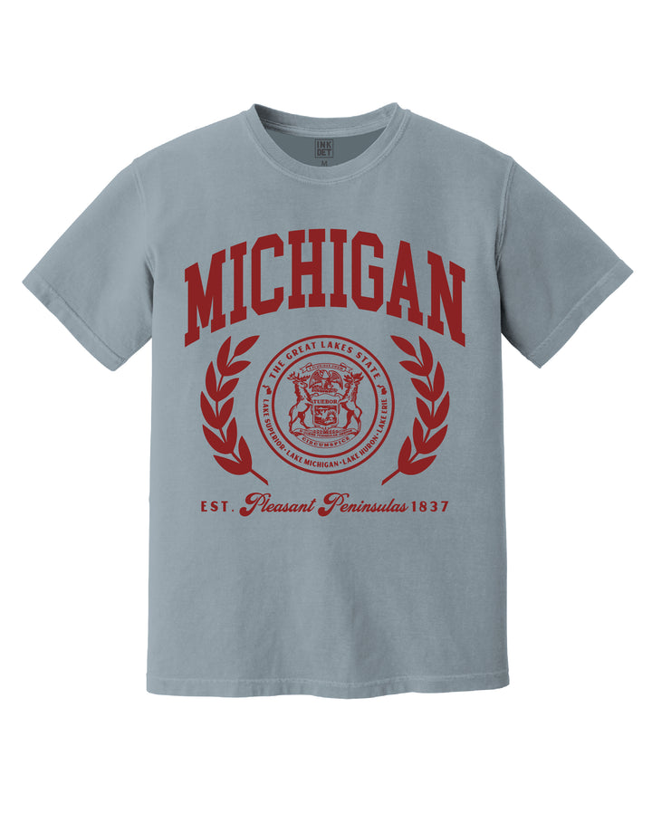 Ink Detroit - MICHIGAN Premium Tourist T-Shirt - Granite