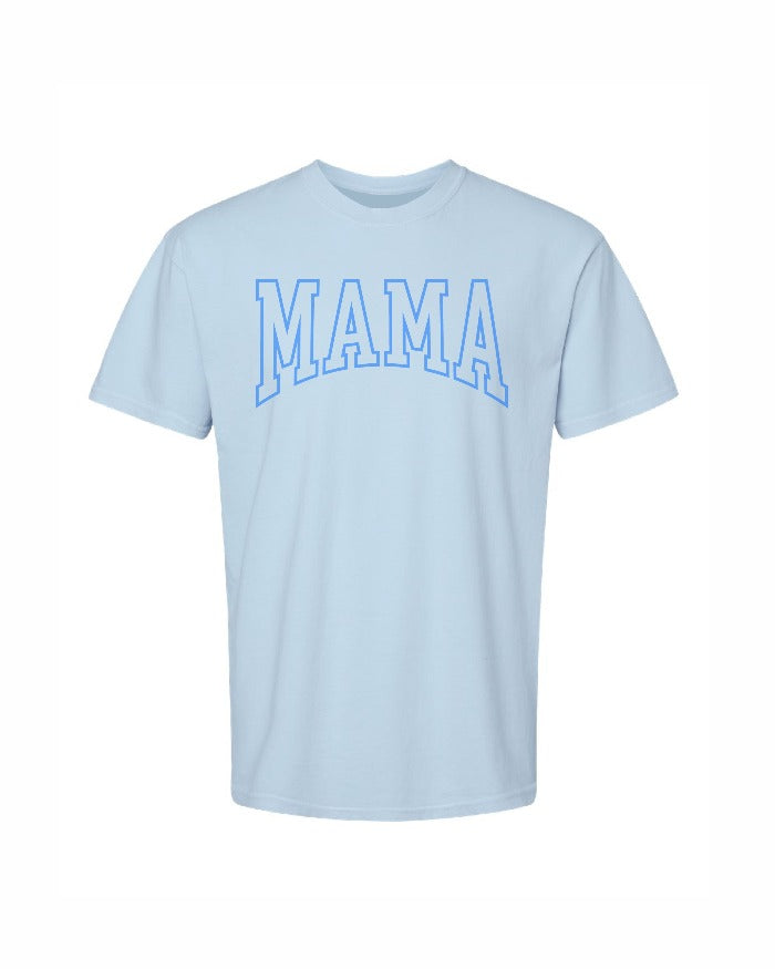 Varsity mama T-Shirt Hydrangea blue