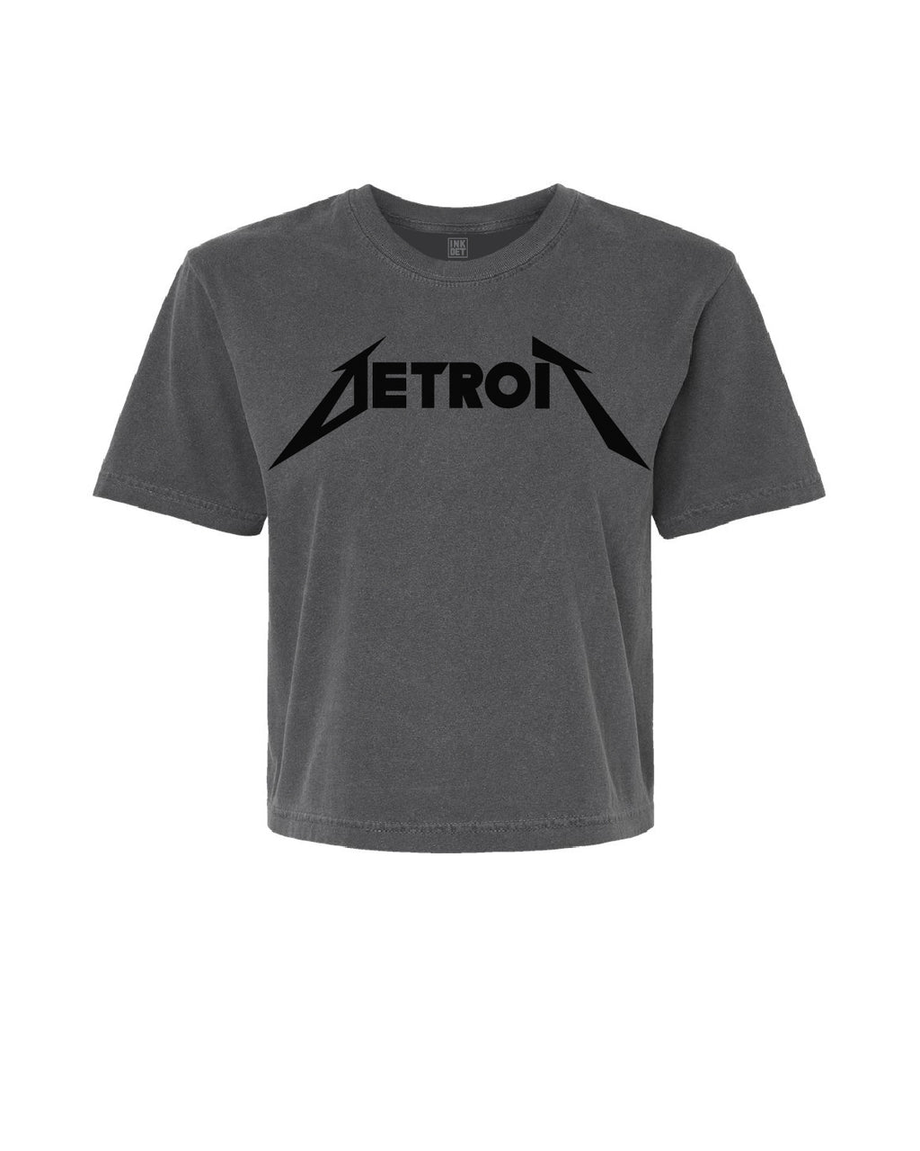 Ink Detroit - Ladies Metal Boxy Tee - Pepper - Ink Detroit