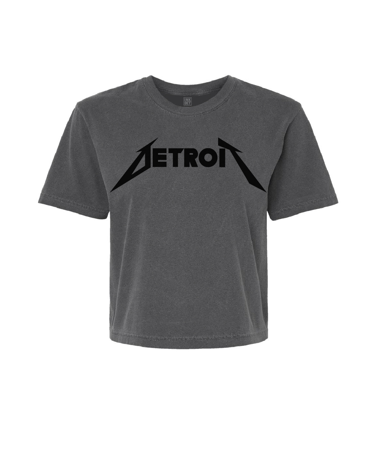 Ink Detroit - Ladies Metal Boxy Tee - Pepper - Ink Detroit