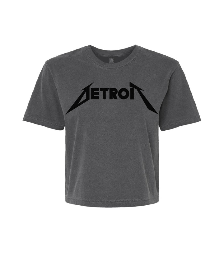 Ink Detroit - Ladies Metal Boxy Tee - Pepper
