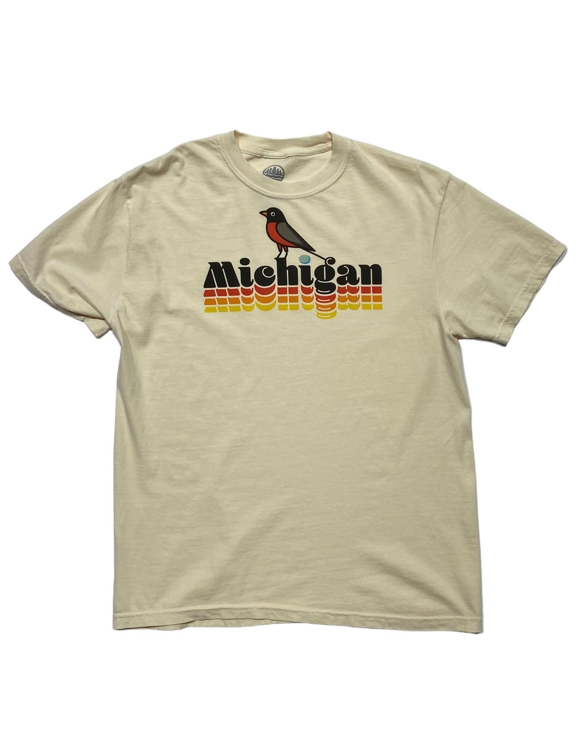 The Great Lakes State - Michigan Robin - T-Shirt - Natural - Ink Detroit