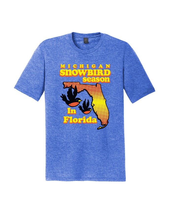 Ink Detroit - Michigan Snow Birds Tri Blend T-Shirt - Heather Royal