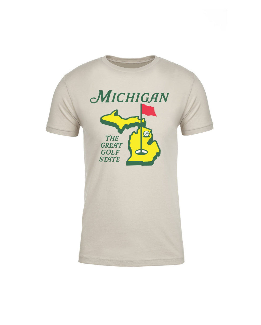 The Great Lakes State - Michigan the Great Golf State T-Shirt - Sand - Ink Detroit