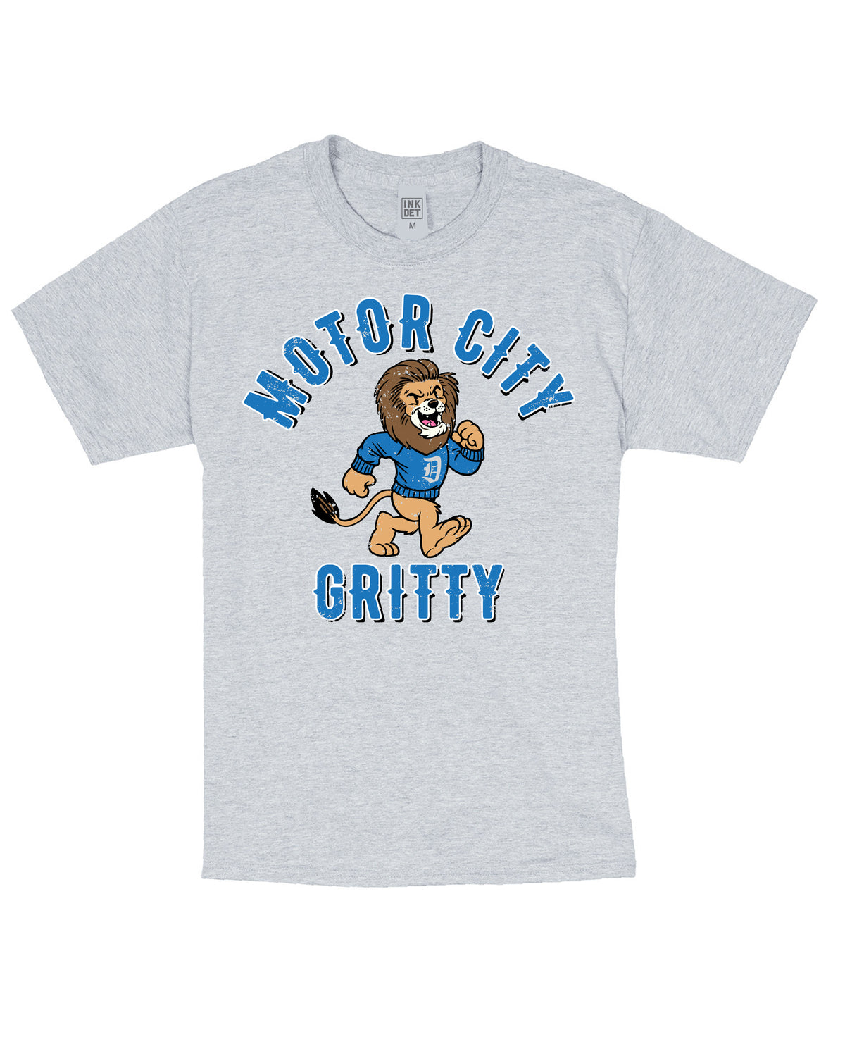 Ink Detroit - Motor City Gritty Lions T-Shirt - Ash - Ink Detroit