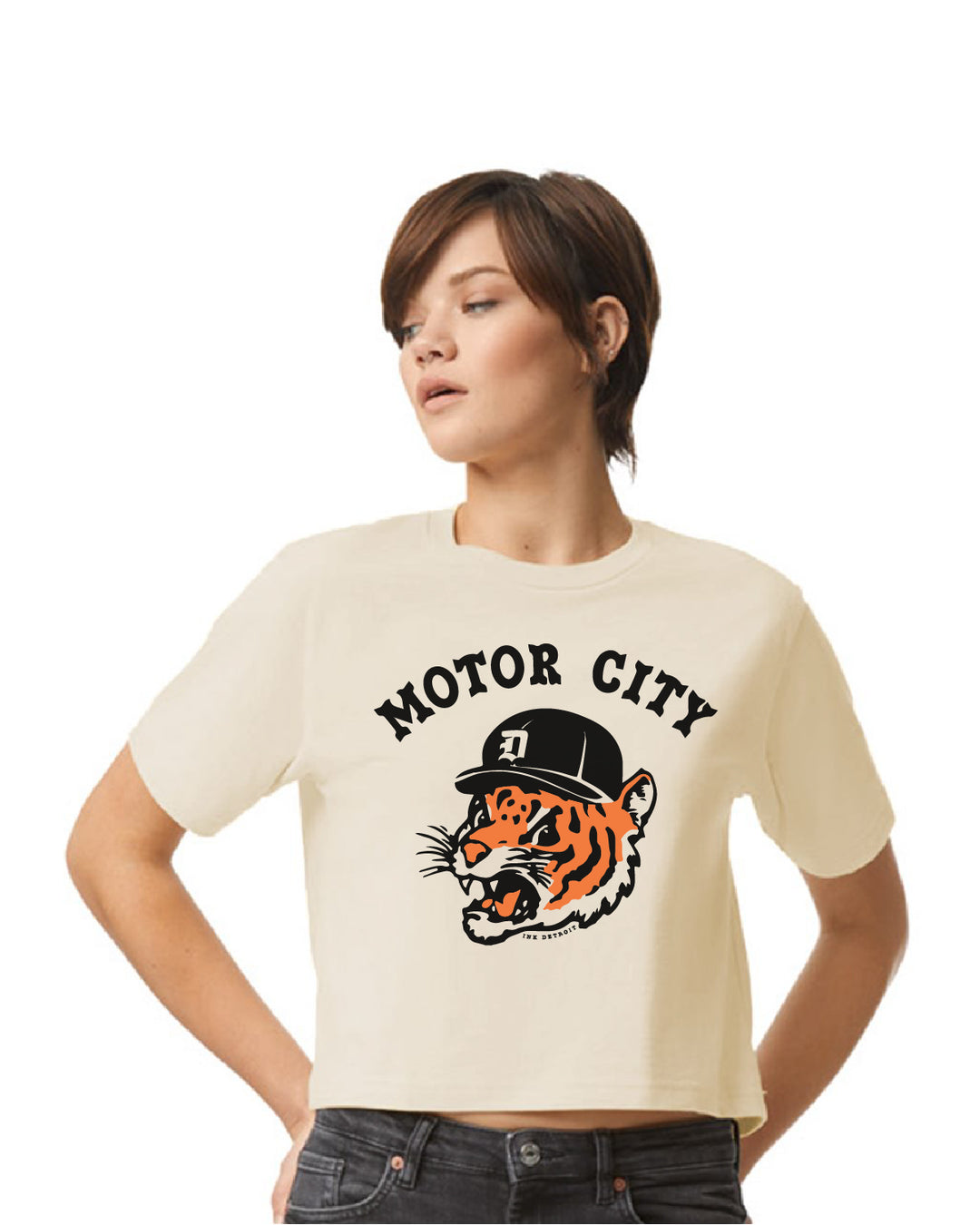 Ink Detroit - Motor City Kitty Women's Boxy Tee - Available in 2 Colors