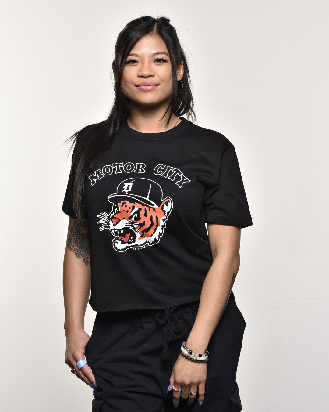 Ink Detroit - Motor City Kitty Women's Boxy Tee - Available in 2 Colors