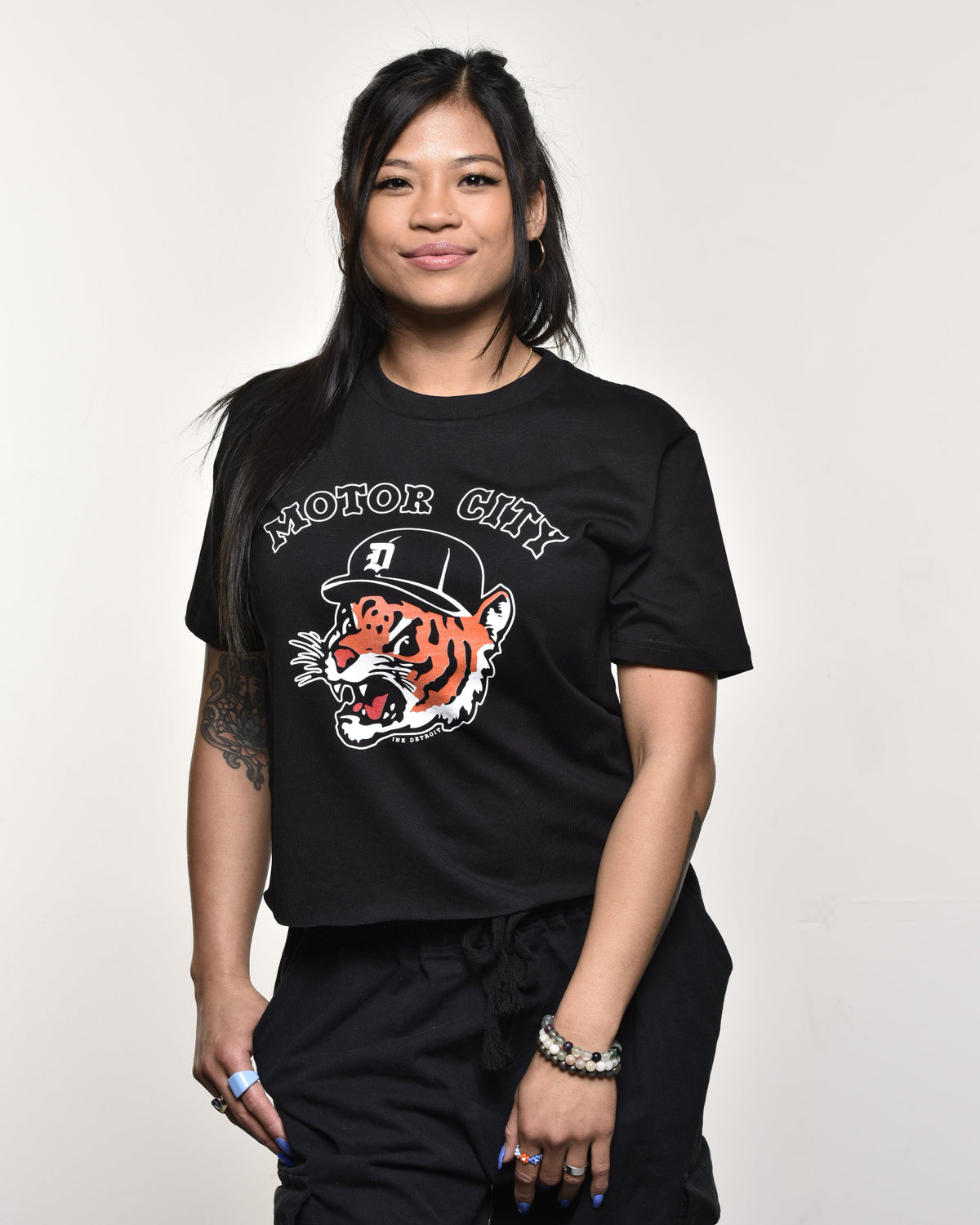 Ink Detroit - Motor City Kitty Women's Boxy Tee - Available in 2 Colors - Ink Detroit