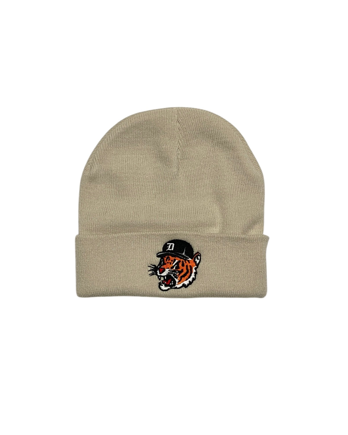 Ink Detroit - Motor City Kitty (Tiger) Knit Beanie - Bone - Ink Detroit