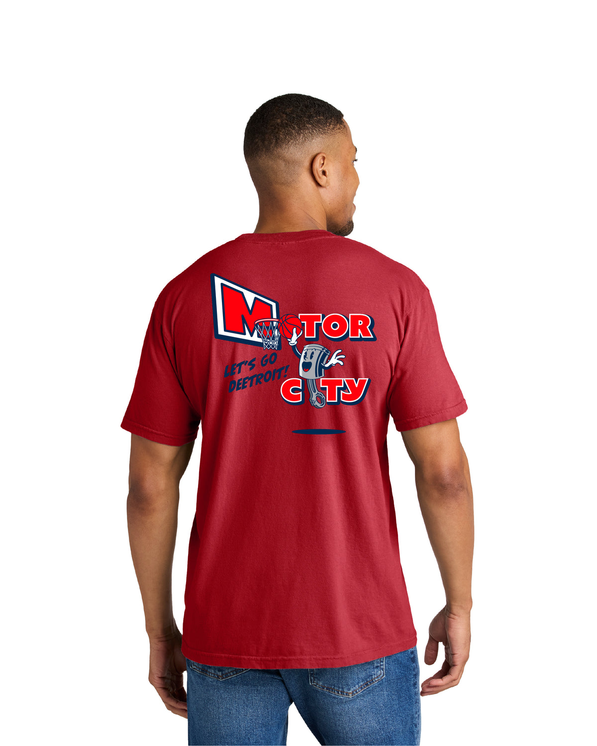 Ink Detroit - Motor City Piston T-Shirt - Pigment Washed Denim - Ink Detroit