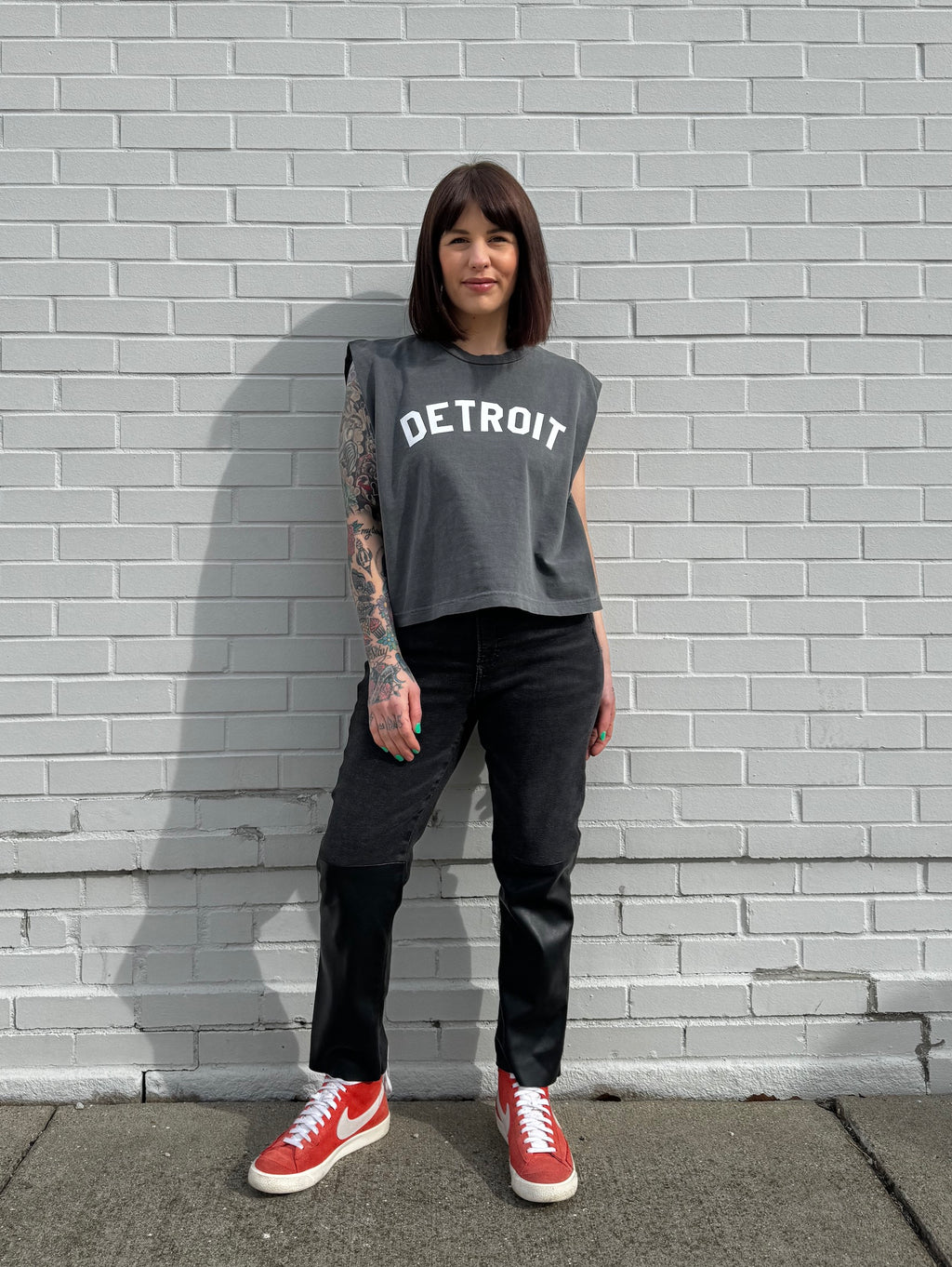 Detroit Women's Heavyweight Muscle T-Shirts - Ink Detroit