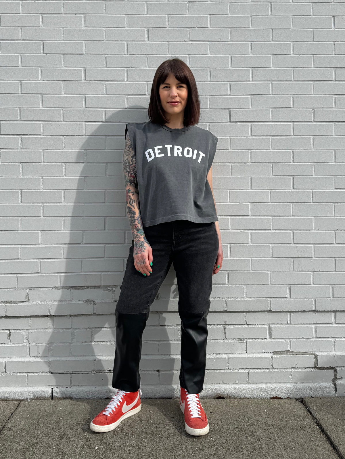 Detroit Women's Heavyweight Muscle T-Shirts - Ink Detroit