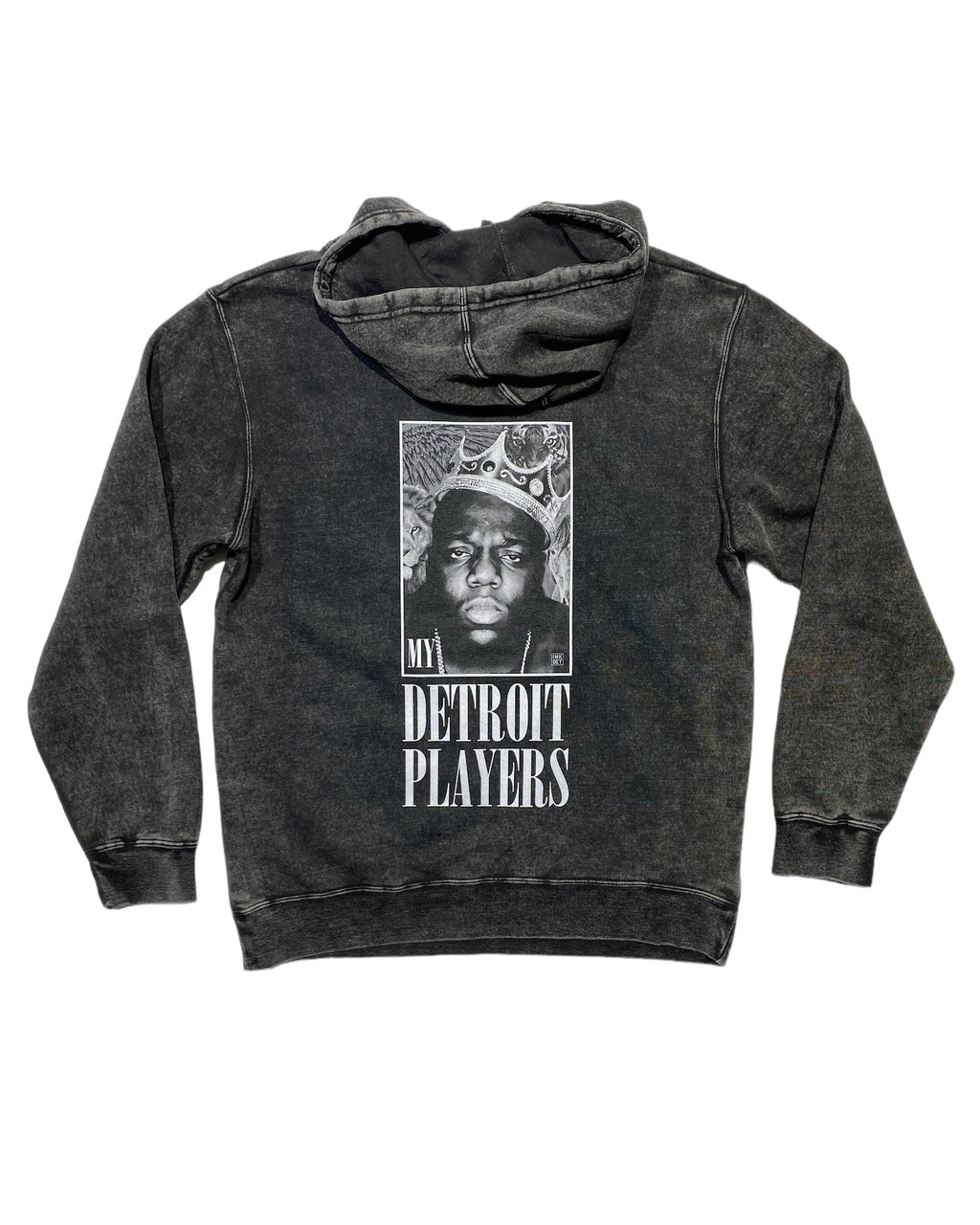 Ink Detroit - My Detroit Players Mineral Wash Hoodie - Black - Ink Detroit