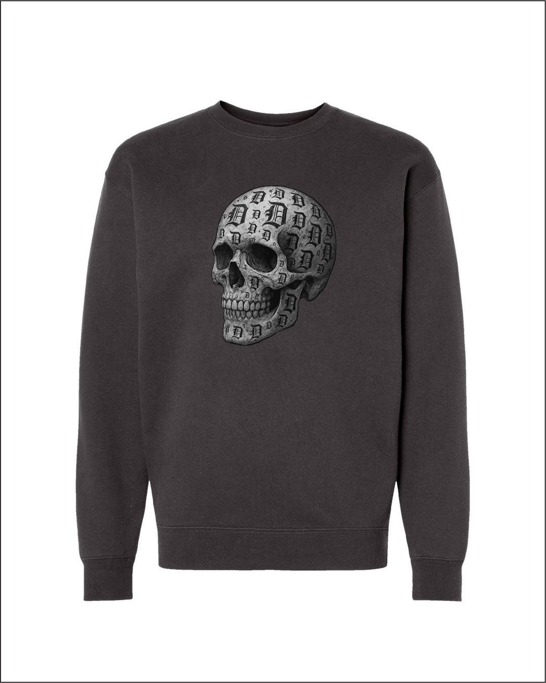 Ink Detroit - D-Skull Charcoal Sketch crewneck sweatshirt - Available in 2 Colors