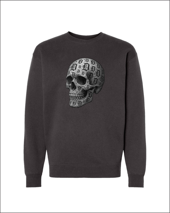 Ink Detroit - D-Skull Charcoal Sketch crewneck sweatshirt - Available in 2 Colors