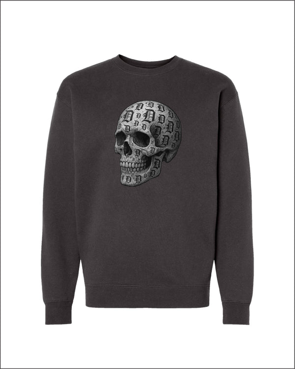 Ink Detroit - D-Skull Charcoal Sketch crewneck sweatshirt - Available in 2 Colors