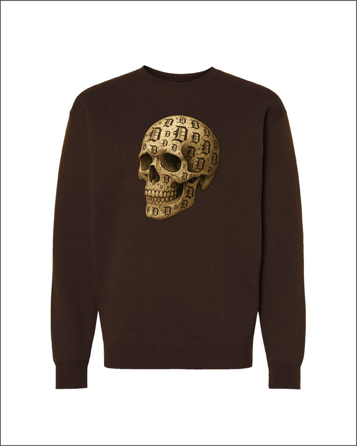 Ink Detroit - D-Skull Parchment Sketch crewneck sweatshirt - Available in 2 Colors
