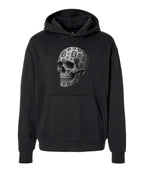 Ink Detroit - D-Skull Charcoal Sketch on Premium Hoodie - Ink Detroit