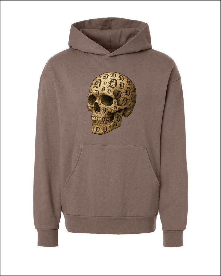 Ink Detroit D Skull artwork printed on a premium streetwear hoodie