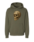 Ink Detroit - D - Skull Parchment Sketch on Premium Hoodie - Ink Detroit