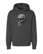 Ink Detroit - D-Skull Charcoal Sketch on Premium Hoodie - Ink Detroit