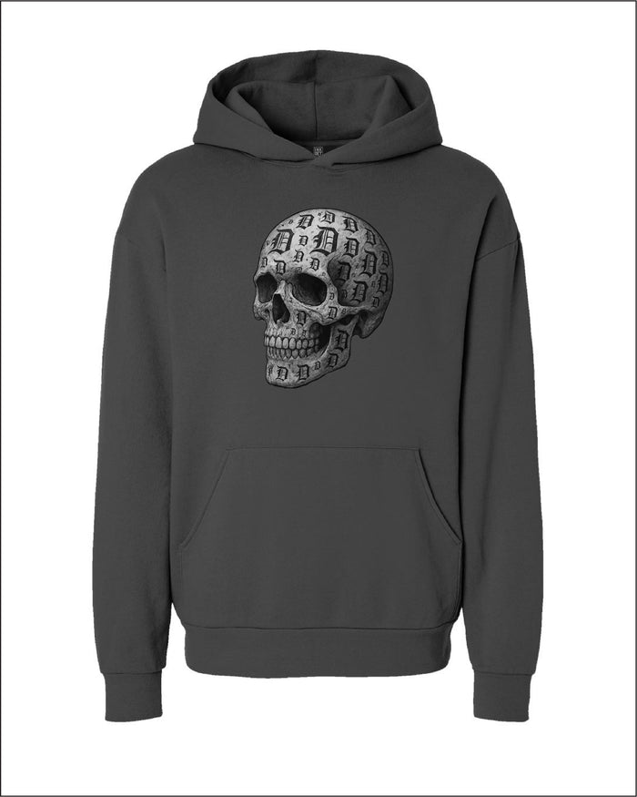 Ink Detroit -  D-Skull Charcoal Sketch on Premium Hoodie - Available in 2 Colors
