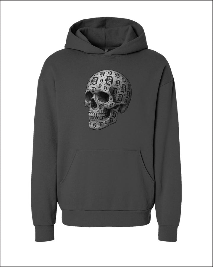 Ink Detroit -  D-Skull Charcoal Sketch on Premium Hoodie - Available in 2 Colors