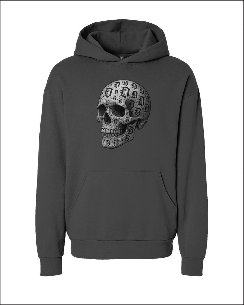 Ink Detroit -  D-Skull Charcoal Sketch on Premium Hoodie - Available in 2 Colors