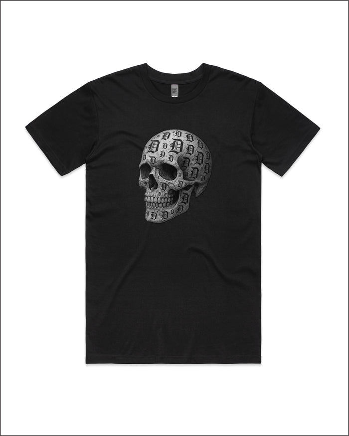 Ink Detroit - D-Skull charcoal sketch T-Shirt - Black