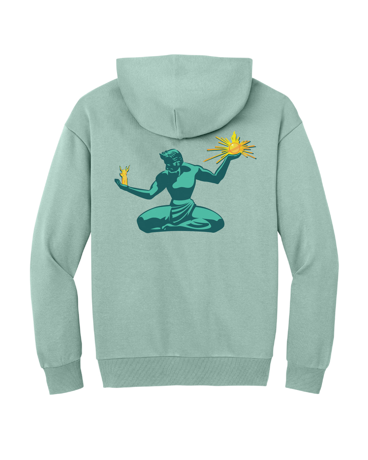 Ink Detroit - New Spirit of Detroit Premium Hoodie- Dusty Blue - Ink Detroit