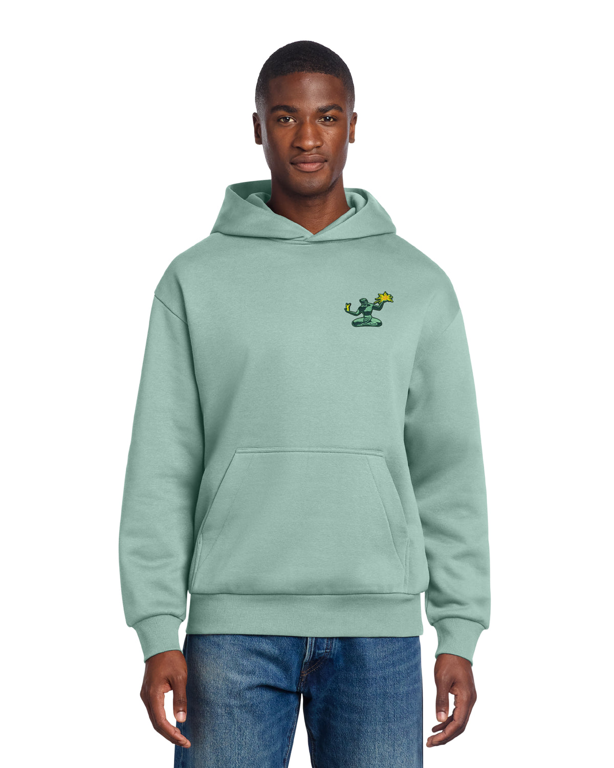 Ink Detroit - New Spirit of Detroit Premium Hoodie- Dusty Blue - Ink Detroit