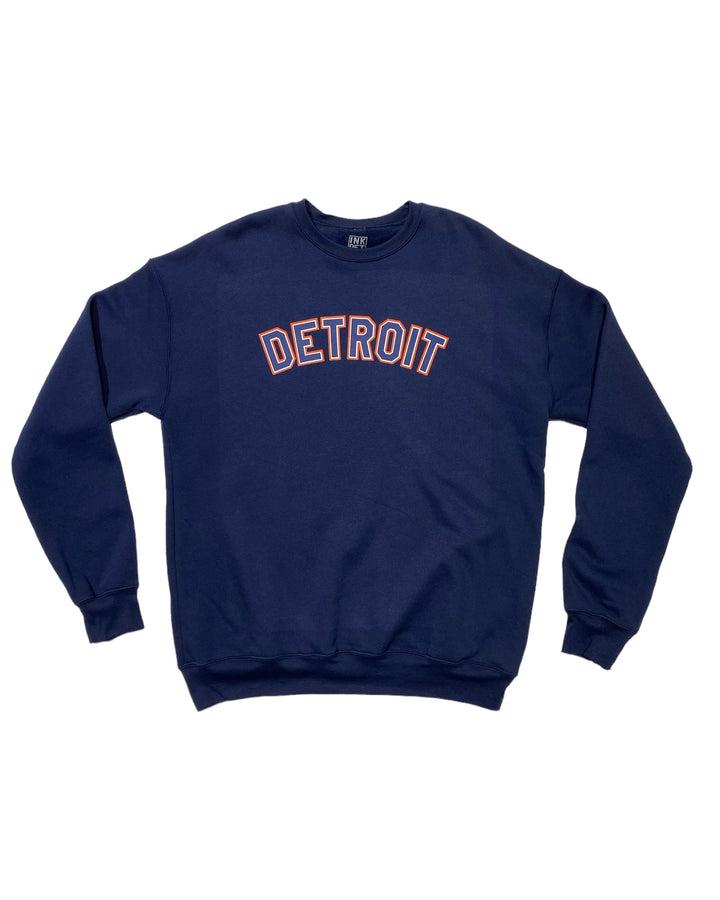 Classic Detroit Sweatshirt Print in Orange and Navy - Navy