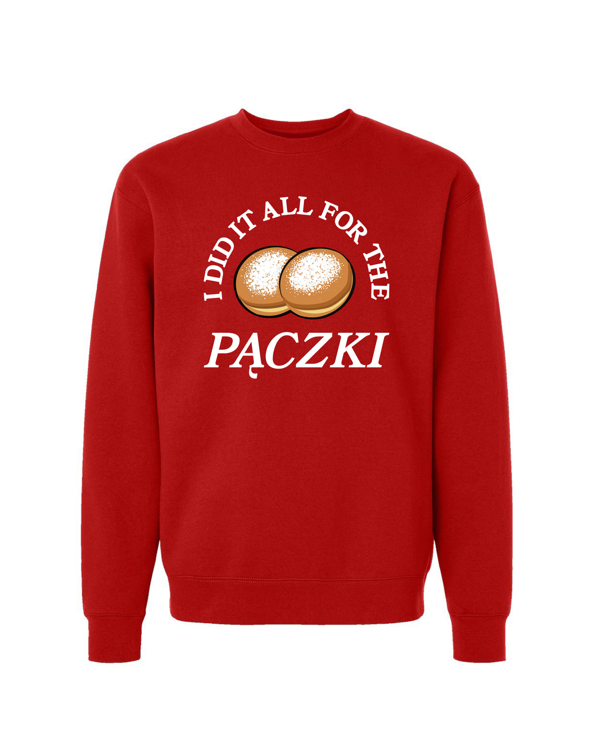 Ink Detroit - "I did it all for the Paczki" Crewneck Sweatshirt - Red - Ink Detroit