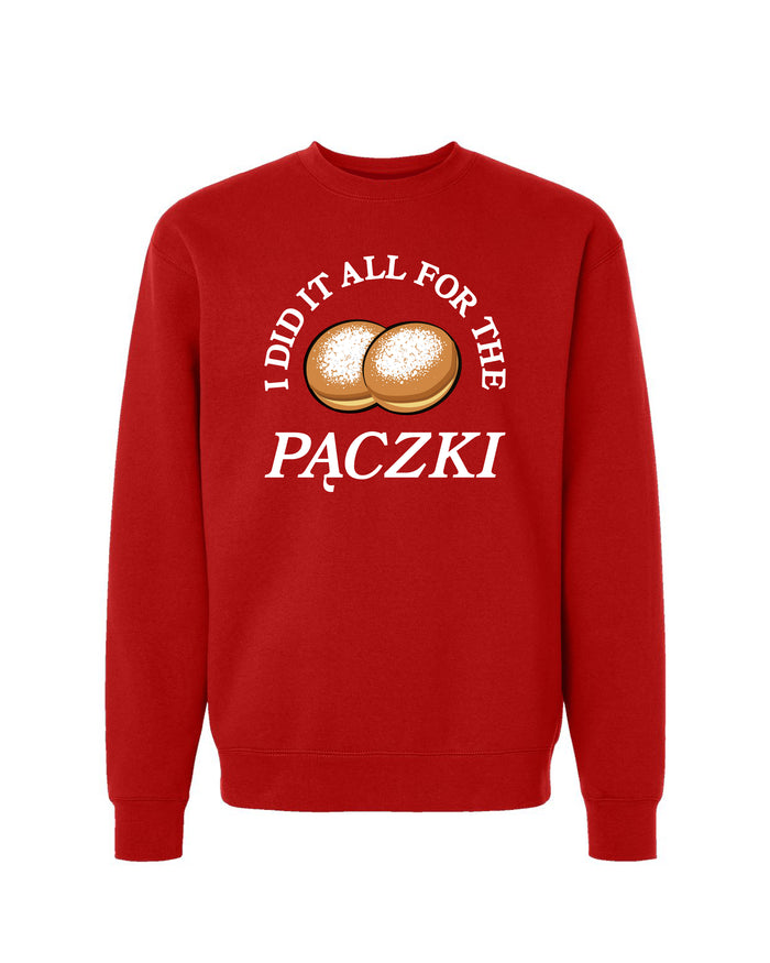 Ink Detroit - "I did it all for the Paczki" Crewneck Sweatshirt - Red