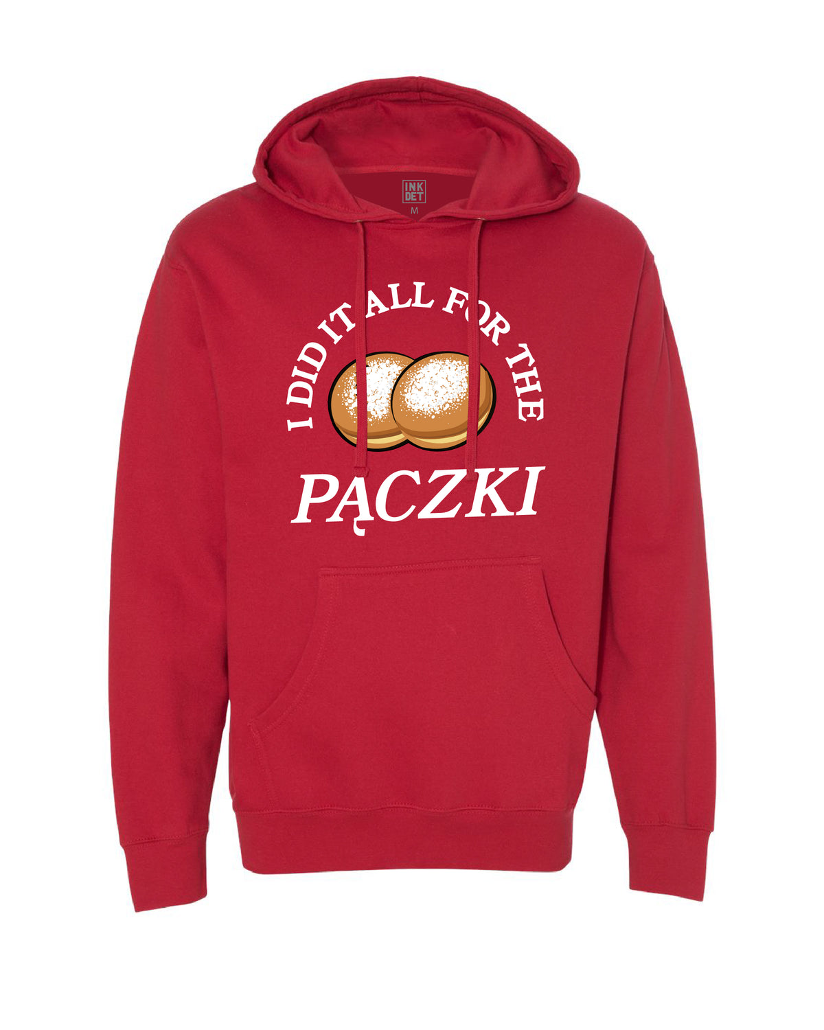 Ink Detroit - "I did it all for the Paczki" Hoodie - Red - Ink Detroit