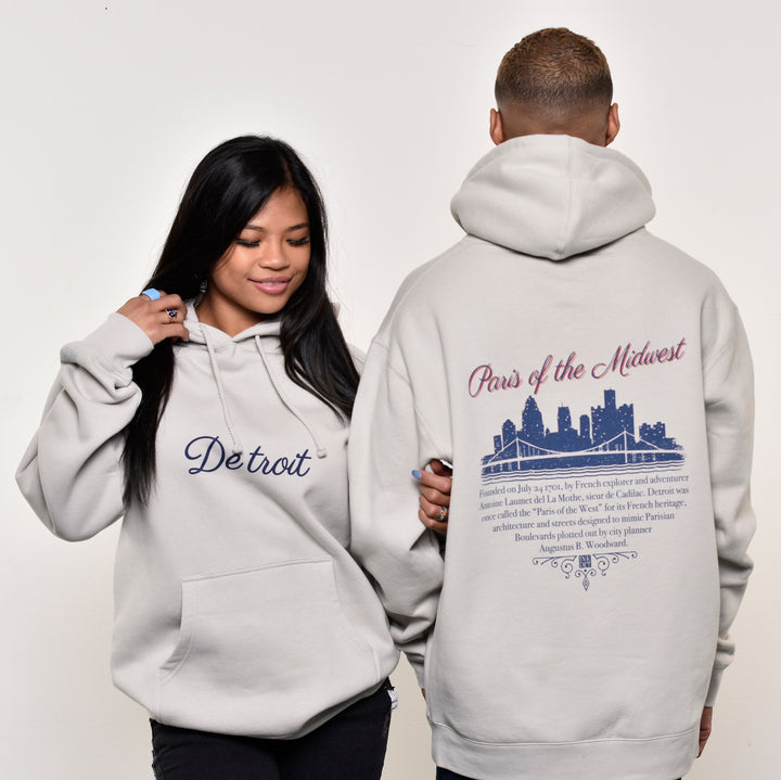 Ink Détroit - (New) Paris of the Midwest Premium Heavyweight Hoodie - Smoke