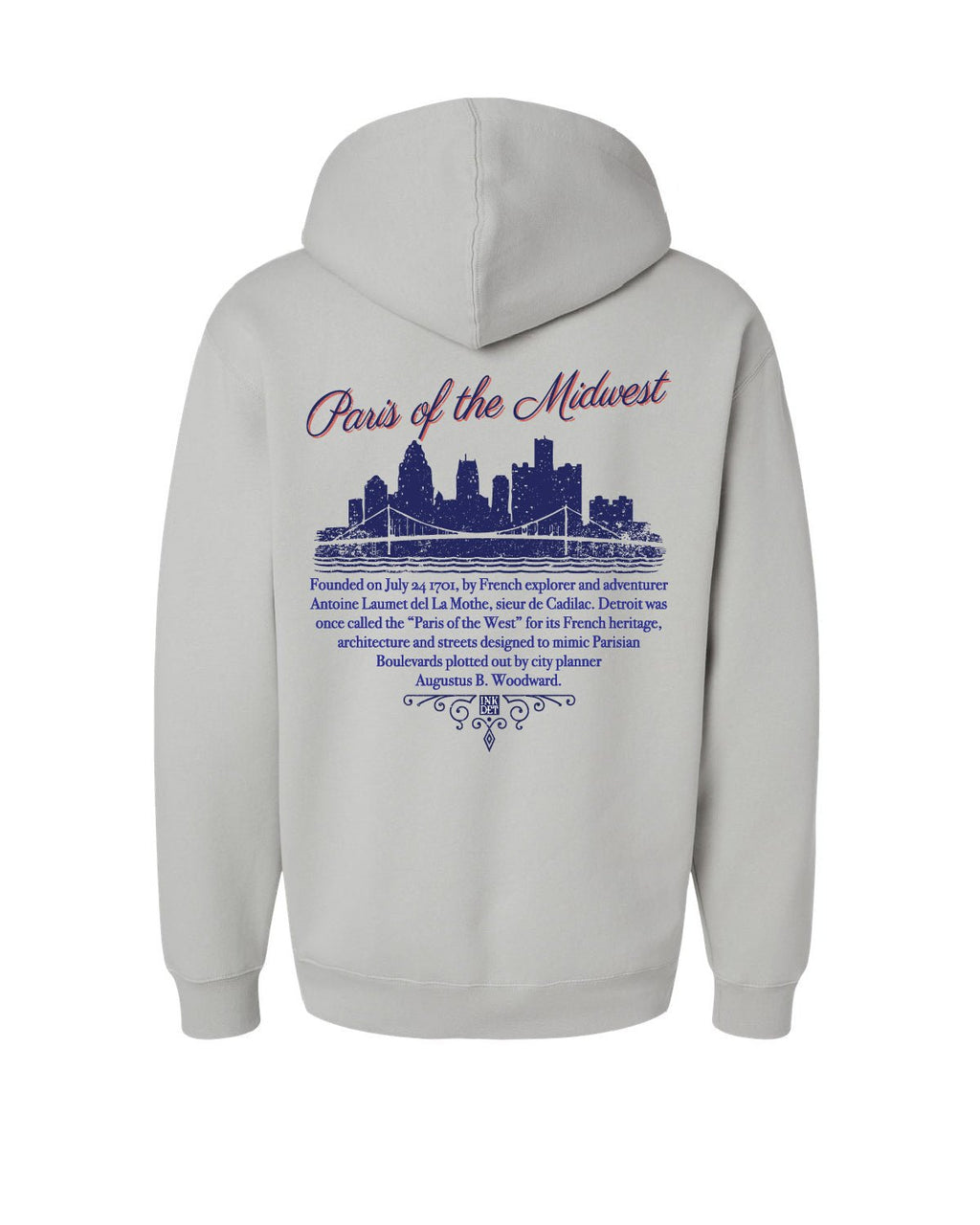 Ink Détroit - (New) Paris of the Midwest Premium Heavyweight Hoodie - Smoke - Ink Detroit