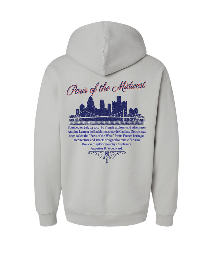 Ink Détroit - (New) Paris of the Midwest Premium Heavyweight Hoodie - Smoke