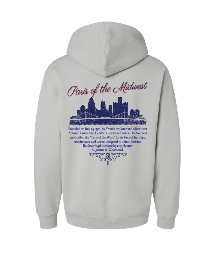 Ink Détroit - (New) Paris of the Midwest Premium Heavyweight Hoodie - Smoke