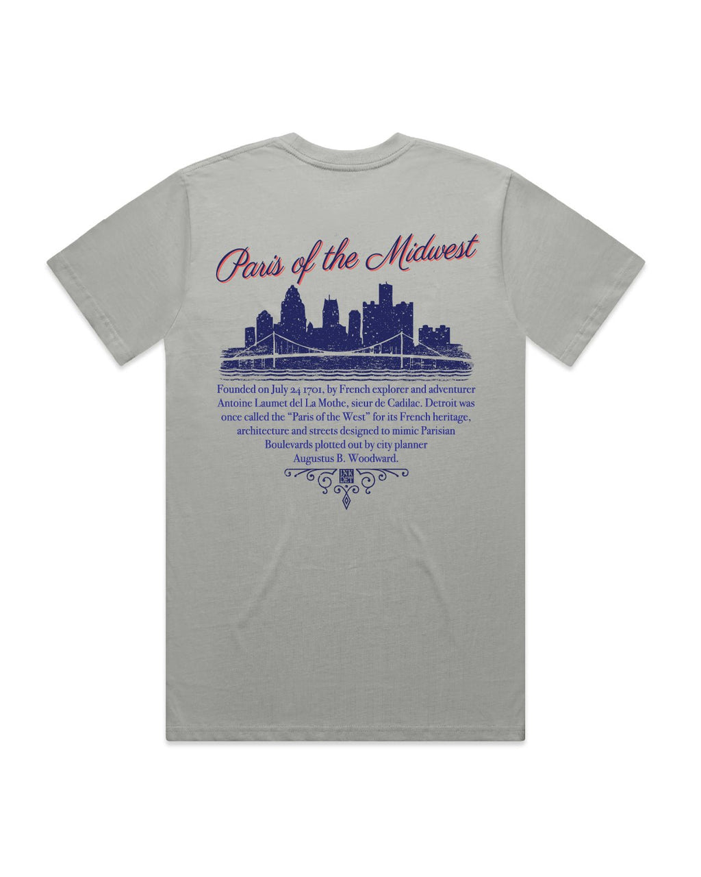 Ink Détroit - (New) Paris of the Midwest Premium T-Shirt - Storm - Ink Detroit