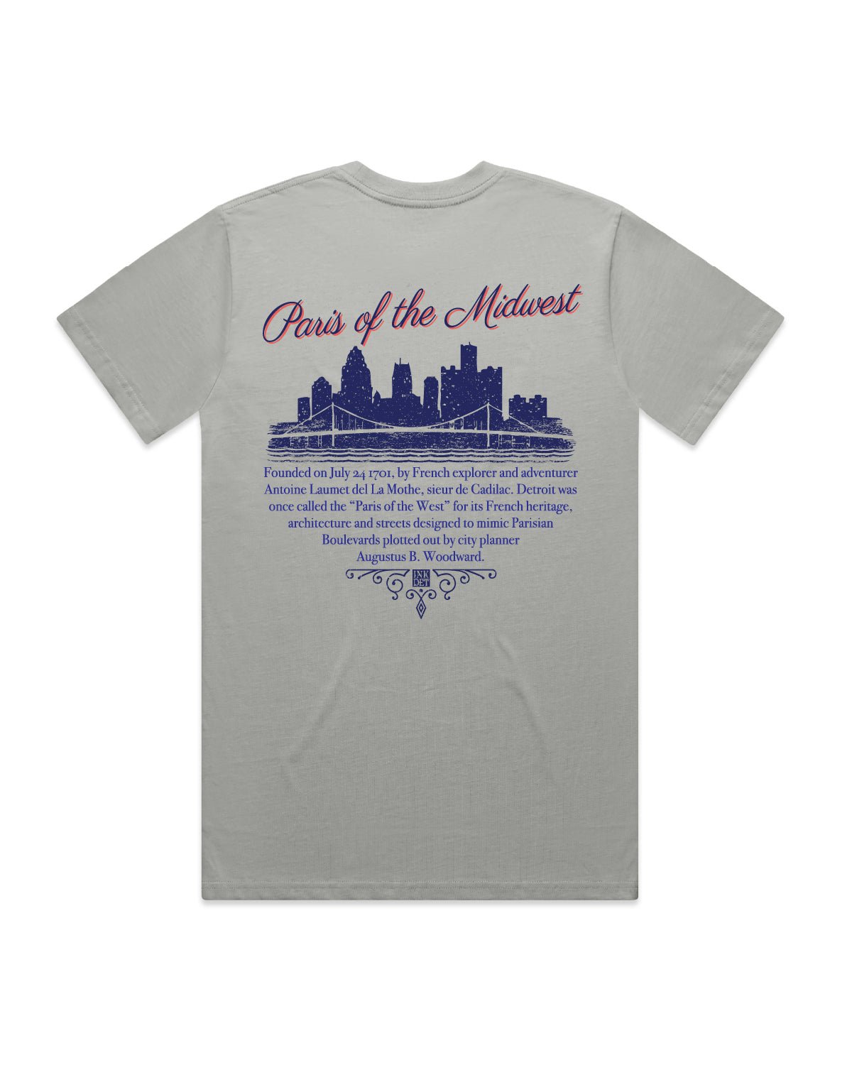 Ink Détroit - (New) Paris of the Midwest Premium T-Shirt - Storm - Ink Detroit