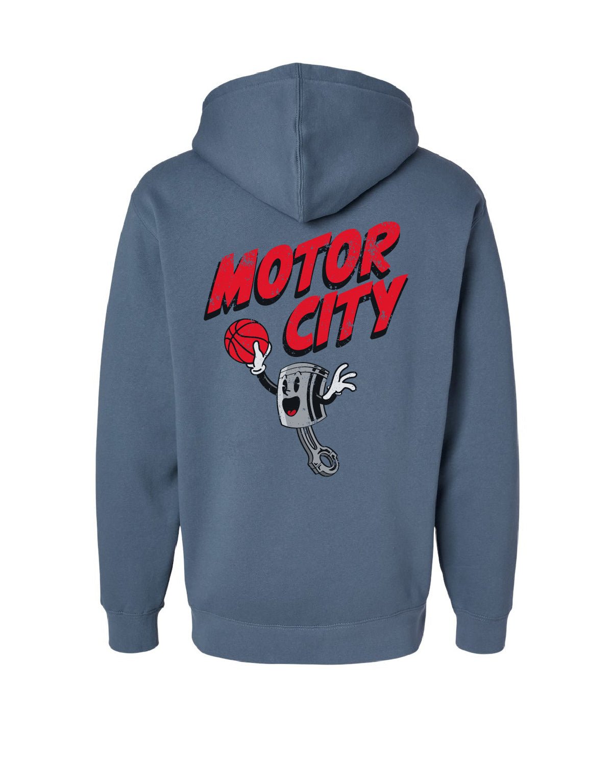 Ink Detroit - Motor City Piston Premium Heavyweight Hoodie - Storm Blue - Ink Detroit