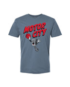 Ink Detroit- Motor City Petey the Piston T-Shirt - Blue Jean - Ink Detroit