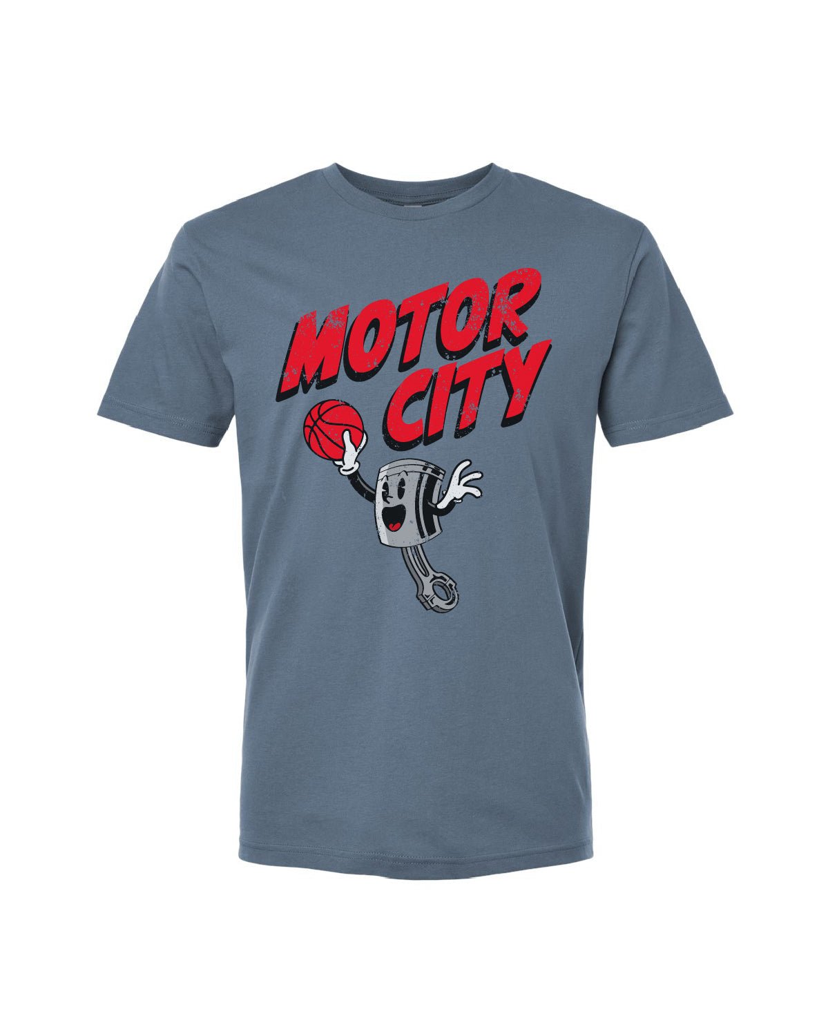 Ink Detroit- Motor City Petey the Piston T-Shirt - Blue Jean - Ink Detroit
